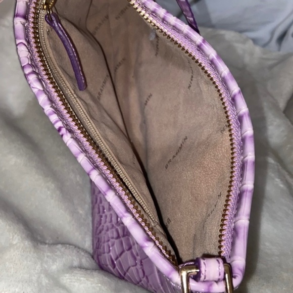 Brahmin Purple Croc embossed small shoulder bag - Picture 3 of 4